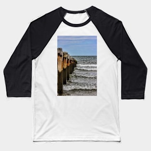 Groynes at Horsey Gap Baseball T-Shirt